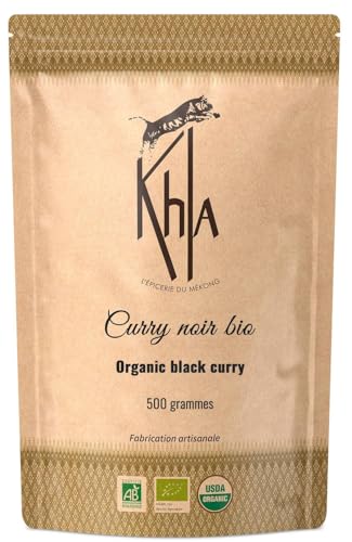 KHLA - Schwarzes Currypulver (auf Pfefferbasis) - Aus biologischem Anbau und fairem Handel - 1 kg Beutel von Khla