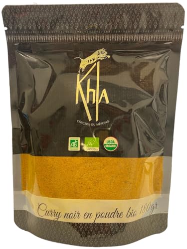 KHLA - Schwarzes Currypulver (auf Pfefferbasis) - Aus biologischem Anbau und fairem Handel - 250g Beutel von Khla