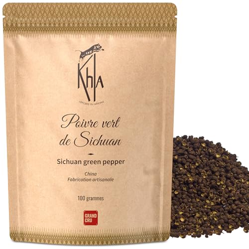 Khla - Szechuan Pfeffer Grün 100 g - Grüner Sichuan Pfefferkörner Ganz - Sichuan-Beeren - Asiatisches Gewürz Timut-Pfeffer Chili Sichuanese - Begrenzte Produktion - Herkunft China von Khla