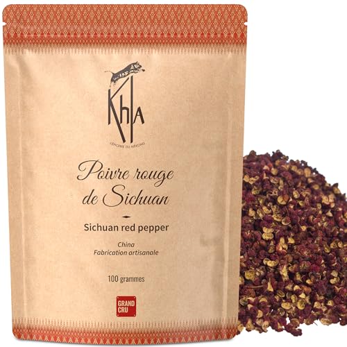 Khla - Szechuan Pfeffer Rot 100 g - Roter Sichuan Pfefferkörner Ganz - Sichuan-Beeren - Asiatisches Gewürz Timut-Pfeffer Chili Sichuanese - Begrenzte Produktion - Herkunft China von Khla