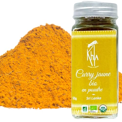 Khla – Bio-Gelbes Currypulver 50 g – mild, nicht scharf – Zutat für Küche und Gebäck von Khla