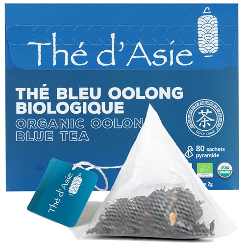 Khla - Blauer Tee Oolong Bio - Box mit 80 Pyramidenteebeuteln - Biologischer Tee von Khla