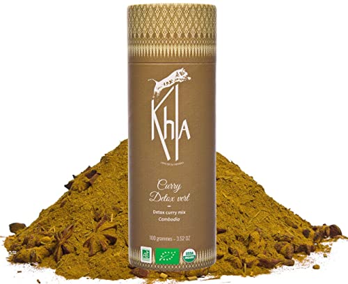 Khla - Grünes Curry Detox Pulver - Rohr 100g - Milde Mischung - Vegetarische Küche - Zutaten Kochen und Backen - Indisches Thai-Curry - Moringa, Kurkuma, Pfeffer - Asiatische Gewürze von Khla