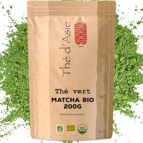 Khla - Matcha Tee Pulver Bio 200 g - Premium-Qualität - GrünerJapanischer Macha-Tee - Ideal für Latte & Backen - Mild & Pflanzlich - Kräutertee & Infusion - Kalt oder Heiß von Khla