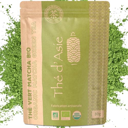 Khla - Matcha Tee Pulver Bio 80 g - Premium-Qualität - Grüner Japanischer Macha-Tee - Ideal für Latte & Backen - Mild & Pflanzlich - Kräutertee & Infusion - Kalt oder Heiß von Khla