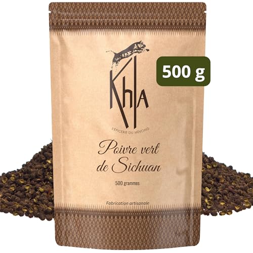 Khla - Szechuan Pfeffer Grün Bio 500g - Grüner Szechuanpfeffer Beeren - Sichuan Peppercorn Timut Pfefferbeeren - Grüne Pfefferkörner Ganze - Direkt vom Erzeuger - Herkunft China von Khla