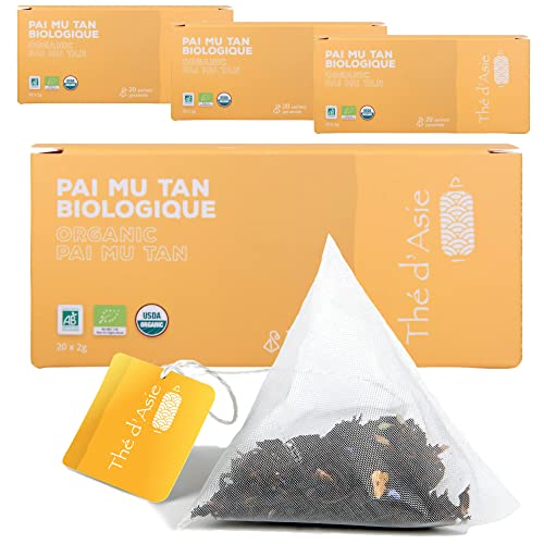 Khla - Weißer Tee Pai Mu Tan Bio - Packung mit 80 Beuteln Pyramidenaufguss von Khla