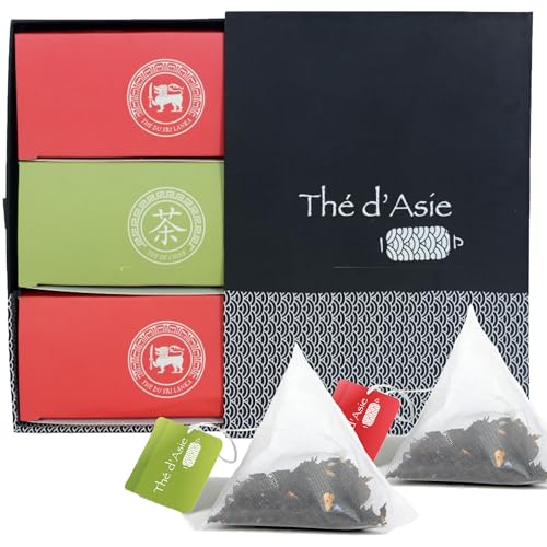 Khla - 3 Bio-Morgentee-Geschenkset - Earl Grey, Chun Mee & Breakfast OP & - 3 x 20 Teebeutel - Asiatische Kräutertees - Schwarzer Tee, Grüner Tee - Geschenkbox für Geburtstag, Weihnachten von Khla