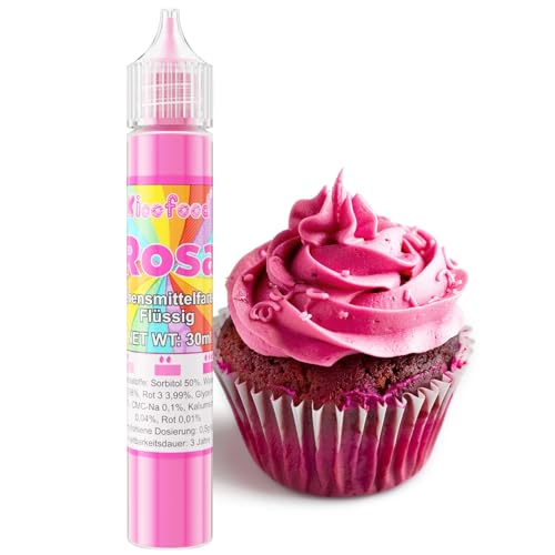 Lebensmittelfarbe - 30ml Hochkonzentriert Lebensmittelfarbe Flüssig, Lebensmittel Farbe für Kuchendekoration, Kunsthandwerk Einfärben, Airbrush, DIY Seifen (Rosa) Lebensmittelfarbe - 30ml Hochkonzentriert Lebensmittelfarbe Flüssig, Lebensmittel Farbe für Kuchendekoration, Kunsthandwerk Einfärben, Airbrush, DIY Seifen (Rosa) von Kicofood