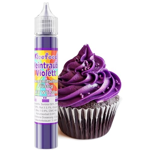 Lebensmittelfarbe - 30ml Hochkonzentriert Lebensmittelfarbe Flüssig, Lebensmittel Farbe für Kuchendekoration, Kunsthandwerk Einfärben, Airbrush, DIY Seifen (Weintraube Violett) Lebensmittelfarbe - 30ml Hochkonzentriert Lebensmittelfarbe Flüssig, Lebensmittel Farbe für Kuchendekoration, Kunsthandwerk Einfärben, Airbrush, DIY Seifen (Weintraube Violett) von Kicofood