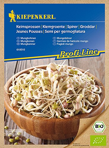 Bio Keimsprossen verschiedene Sorten Alfalfa Radies Brokkoli Weizen Rauke Linsen Zwiebel (Mungbohne) von Kiepenkerl