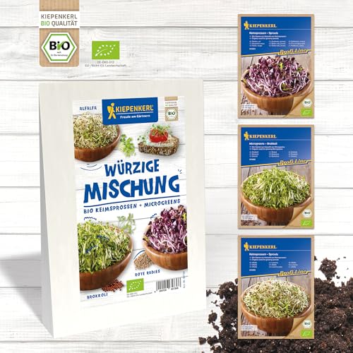Kiepenkerl BIO Keimsprossen-Set “Würzige Mischung” 65736 - Verschiedene Keimsprossen & BIO-Microgreens für eine große Sprossen-Vielfalt - Radies, Brokkoli & Alfalfa Kiepenkerl BIO Keimsprossen-Set “Würzige Mischung” 65736 - Verschiedene Keimsprossen & BIO-Microgreens für eine große Sprossen-Vielfalt - Radies, Brokkoli & Alfalfa von Kiepenkerl