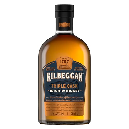 Kilbeggan Triple Cask Irish Whisky | mit einem Hauch vom Honig | 43% Vol | 700ml Einzelflasche von Kilbeggan