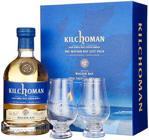 Kilchoman Machir Bay mit Geschenkverpackung mit 2 Gläser Whisky (1 x 0.7 l) von Kilchoman