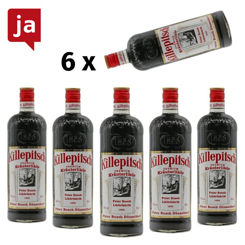 6 Flaschen Killepitsch Kräuterlikör 1 Liter 42% vol von Killepitsch