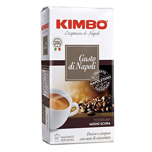 20x KIMBO Il Caffè di Napoli Gusto di Napoli Kaffee gemahlen Italienisch Espresso 250g entschlossen und vollmundig mit Noten von Schokolade gemahlener Kaffee für Moka von Kimbo