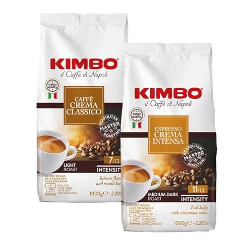 Kimbo Crema Classico und Crema Intensa Kaffeebohnen 1 kg x 2 von Kimbo