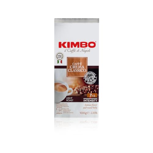 Kimbo Dolce Crema ganze Kaffeebohnen, helle Röstung, 1kg Beutel von Kimbo