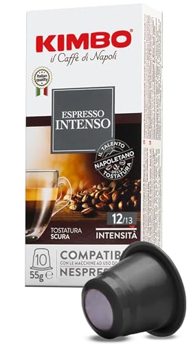 Kimbo Intenso Kaffeekapseln, kompatibel mit Nespresso, 10 Packungen mit 10 Kapseln (insgesamt 100 Kapseln) von Kimbo