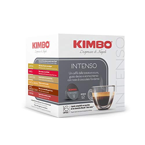 Kimbo Intenso Kaffeekapseln, kompatibel mit Dolce Gusto Nescafè, 6 Packungen mit 16 Kapseln (insgesamt 96 Kapseln) von Kimbo