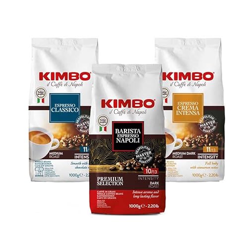 Kimbo Kaffeebohnen Probierset: Classico, Espresso Napoli und Crema Intensa 1 kg x 3 von Kimbo