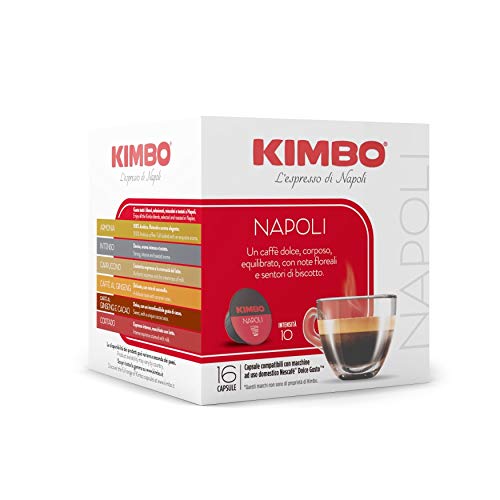 Kimbo Napoli Kaffeekapseln, kompatibel mit Dolce Gusto Nescafè, 6 Packungen mit 16 Kapseln (insgesamt 96 Kapseln) von Kimbo