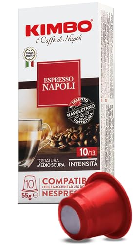 Kimbo Napoli Kaffeekapseln, kompatibel mit Nespresso, 10 Packungen mit 10 Kapseln (insgesamt 100 Kapseln) von Kimbo