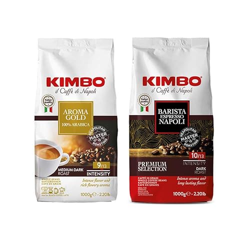 Set Kaffeebohnen Kimbo: Aroma Gold 100% Arabica und Espresso Napoli 1 kg x 2 von Kimbo