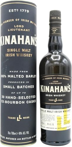 Kinahan's Single Malt Irish Whiskey | The Pioneer of Irish Whiskey | Basierend auf 100% Gerstenmalz | Reichhaltig + frisch im Geschmack | 46% Vol. | 1x 0,7l von Kinahan's