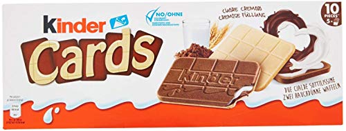 6x Kinder Cards Waffel mit scholokade schoko riegel 5 Stück kekse waffel 128 g von Kinder