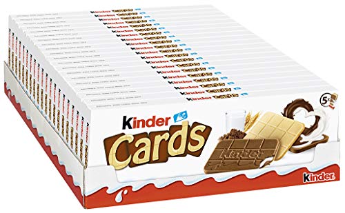 kinder Cards - 20 Einzelpackungen mit je 10 knusprigen Waffeln, cremiger Milch- und Kakaofüllung und Kekswaffel mit kinder-Schokolade-Geschmack von Kinder