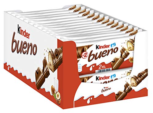 Ferrero kinder bueno – Schokoriegel mit Milch-Haselnuss-Creme – 30 Packungen mit je 2 Einzelriegeln (30 x 43 g) von Kinder Bueno