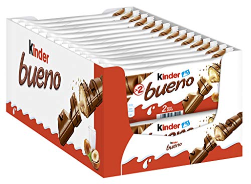 Ferrero kinder bueno – Schokoriegel mit Milch-Haselnuss-Creme – 30 Packungen mit je 2 Einzelriegeln (30 x 43 g) von Kinder