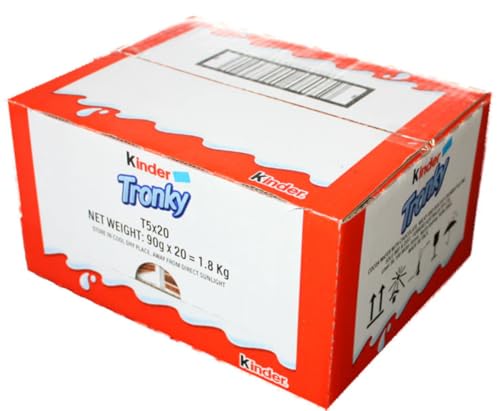 Kinder Tronky Riegel – 20x 5er Pack im Karton (100 Riegel) – Knusprige Waffel mit Milch-Haselnuss-Creme – Snack für Kinder & Schokofans von Kinder
