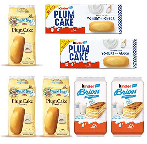 Testpaket 3x Mulino Bianco Plum Cake kuchen kekse Joghurt Yogurt Brioche Plumcake + Kinder Ferrero Plum Cake mit griechischem Joghurt + 2x Kinder Brioss von Kinder