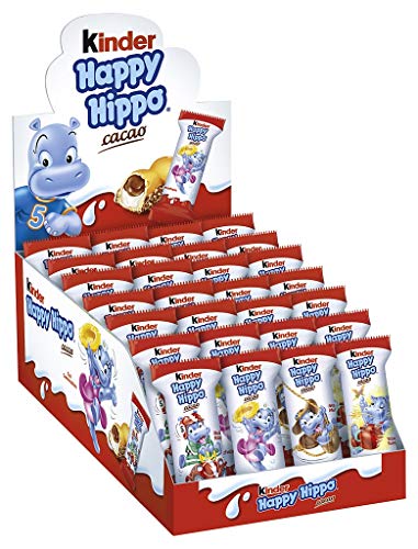 kinder Happy Hippo Kakao – Knusprige Waffelspezialität mit Milch- und Kakaocreme – 1 Packung mit je 28 Einzelriegeln à 20,7g von Kinder