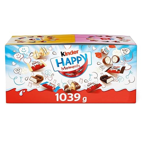 kinder Happy Moments Mini Mix – Mischung aus Spezialitäten von kinder – 5 verschiedene Sorten – 1 x 1039 g Großpackung Schokolade kinder Happy Moments Mini Mix – Mischung aus Spezialitäten von kinder – 5 verschiedene Sorten – 1 x 1039 g Großpackung Schokolade von Kinder