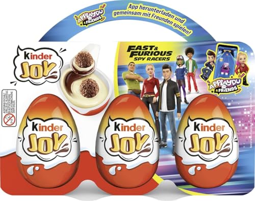 kinder Joy – Überraschungsei mit leckerer Milch- und Kakaocreme, Knusperkugeln und Spielzeug – 3 kinder Joy à 20 g kinder Joy – Überraschungsei mit leckerer Milch- und Kakaocreme, Knusperkugeln und Spielzeug – 3 kinder Joy à 20 g von Kinder