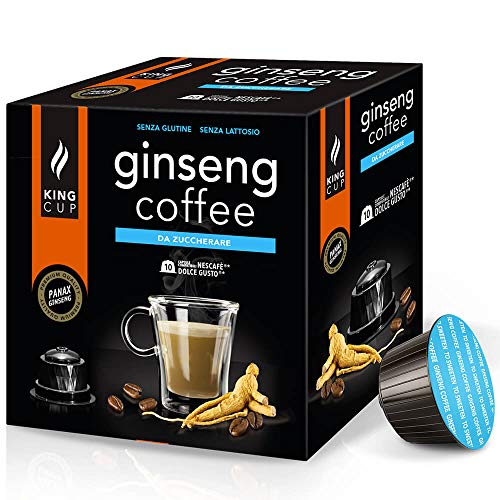 King Cup - 6 Packungen mit 10 Zuckerfreier Ginseng Kapseln, 60 Kapseln 100% Kompatibel mit dem Nescafè Dolce Gusto-System von Ginseng Getränk, Glutenfrei und Laktosefrei von King Cup