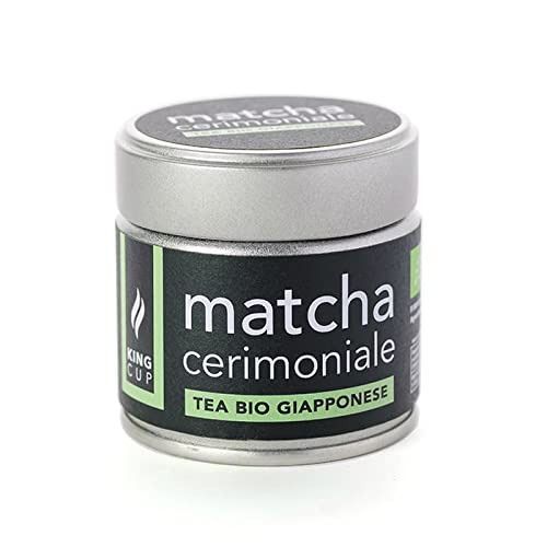 King Cup - Tee Matcha Bio japanischer / Teepulver 30 g, Premium Matcha in Zeremonienqualität, Japanischer Grüner Tee mit Cremigem Geschmack, ideal für Aufgüsse und Desserts, Vegan, Laktosefrei von King Cup