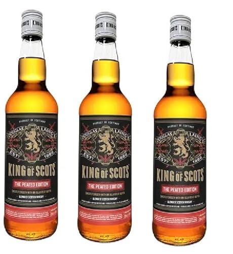 3 Flaschen The King of Scotch The Peated Edition Douglas Laing Blended Whisky (1 x 0.7 l) 40% Vol. von King of Scots