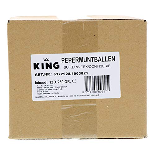 King Pfefferminzbällchen - 12 Beutel x 250 Gramm von King