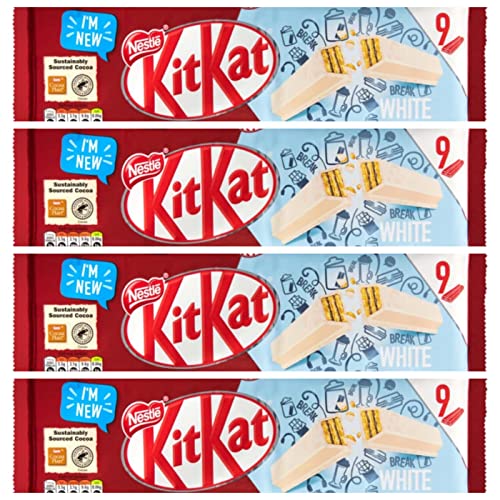 Kit Kat 2-Finger-Set mit 4 x 9 Stangen (36 Stangen) von KitKat, weiße Schokoladentafeln, ideal für Lunchpakete, Picknicks oder einen Snack von Kingdom Supplies