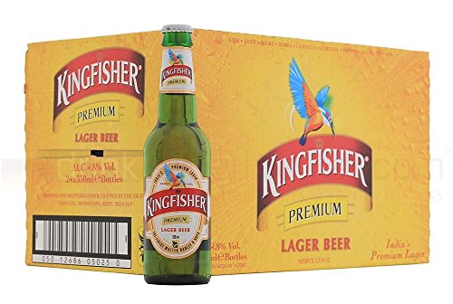 Kingfisher Premium Lager Bier 330ml (Packung mit 24 x 330 ml) von Kingfisher