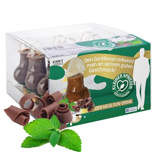 Kleiner Spritzer GENTLEMAN Schoko-Minze-Likör - 12 x 50 ml - 600 ml - 15% Vol. - PET Formfläschchen - Schokoladenlikör Minis Kleiner Spritzer GENTLEMAN Schoko-Minze-Likör - 12 x 50 ml - 600 ml - 15% Vol. - PET Formfläschchen - Schokoladenlikör Minis von Kinky Drinks GmbH