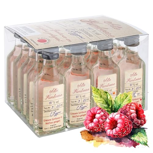 Alte Himbeere Obstbrand - 20 x 20 mL Exquisiter und milder Schnaps, im Holzfass gelagert, 41% - Entdecken Sie den Premium-Genuss der ALTE Linie aus Deutschland! von Kinky Drinks