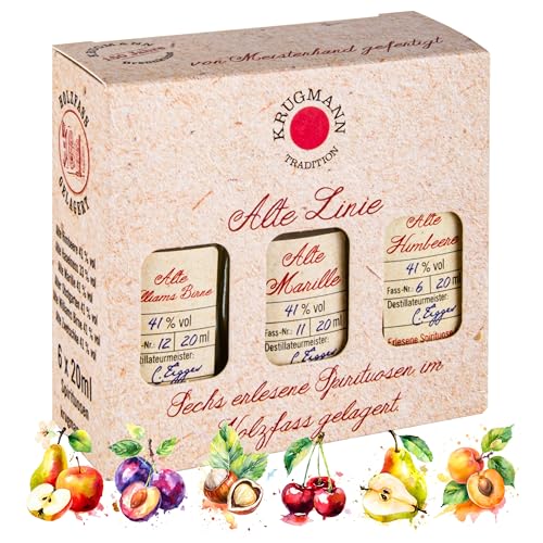 ALTE LINIE Mix – 6 exklusive Geschmacksrichtungen 6 x 0,02 l Obstbrand - Alte Himbeere, Alte Haselnuss, Alte Marille, Alter Obstgarten, Alte Birne, Alte Zwetschke ALTE LINIE Mix – 6 exklusive Geschmacksrichtungen 6 x 0,02 l Obstbrand - Alte Himbeere, Alte Haselnuss, Alte Marille, Alter Obstgarten, Alte Birne, Alte Zwetschke von Kinky Drinks