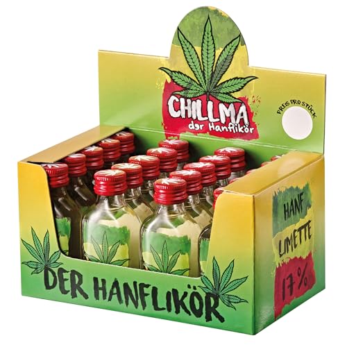 Kinky Drinks CHILLMa Hanf-Limetten-Likör – Glasfläschchen – 20 x 20 ml = 400 ml – 17% Vol. Shot by IN-SPIRIT von Kinky Drinks