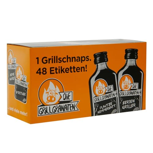 Kinky Drinks GRILLGRANATE Kräuterlikör – Glasflaschen – 12 x 20 ml = 240 ml – 30% Vol. Shot by IN-SPIRIT von Kinky Drinks