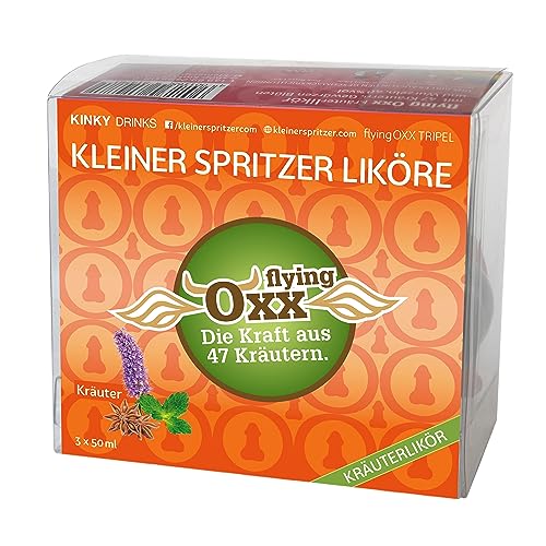 KLEINER SPRITZER Flying OXX Kräuterlikör Formflasche 3 X 50 mL 40% Vol. KLEINER SPRITZER Flying OXX Kräuterlikör Formflasche 3 X 50 mL 40% Vol. von Kinky Drinks